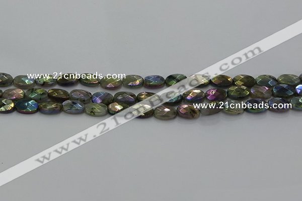 CLB673 15.5 inches 8*10mm faceted oval AB-color labradorite beads