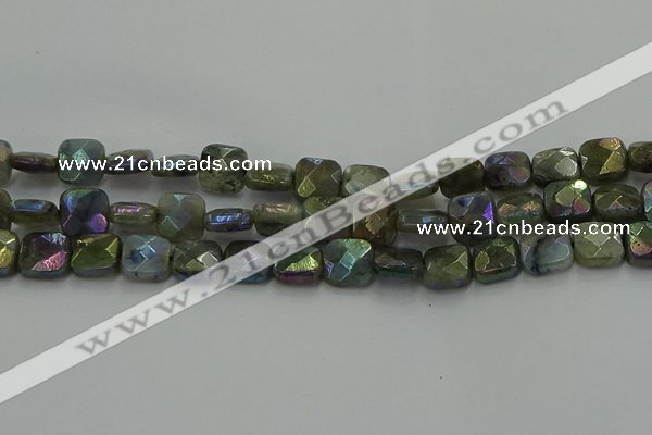 CLB687 15.5 inches 12mm faceted square AB-color labradorite beads