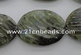 CLB99 15.5 inches 22*30mm carved oval labradorite beads