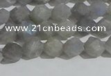 CLB996 15.5 inches 6mm faceted nuggets matte labradorite beads
