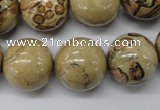 CLD51 15.5 inches 18mm round African leopard skin jasper beads