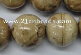 CLD53 15.5 inches 25mm round African leopard skin jasper beads