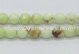 CLE34 15.5 inches 8mm faceted round lemon turquoise beads wholesale