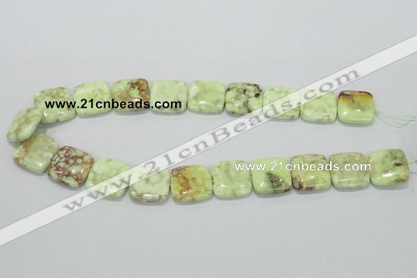 CLE39 15.5 inches 20*20mm square lemon turquoise beads wholesale
