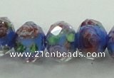 CLG01 12 inches 6*8mm faceted rondelle handmade lampwork beads