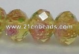 CLG14 13.5 inches 9*12mm faceted rondelle handmade lampwork beads