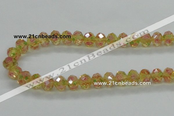 CLG26 15 inches 8*10mm faceted rondelle handmade lampwork beads