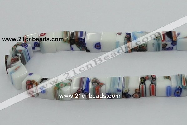 CLG533 16 inches 10*10mm cube lampwork glass beads wholesale