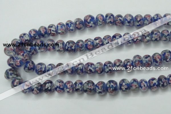 CLG768 14.5 inches 8*12mm rondelle lampwork glass beads wholesale