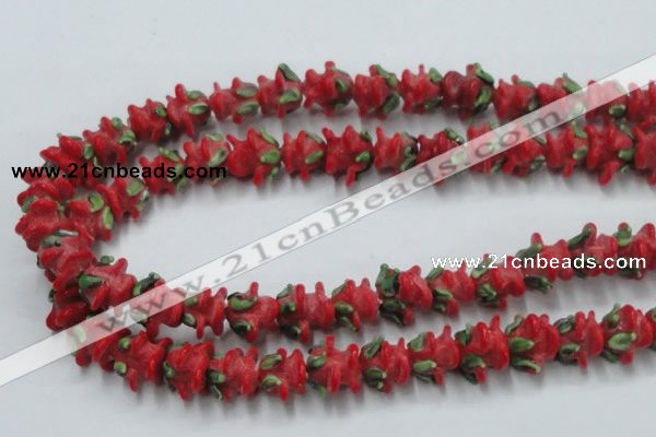 CLG795 15.5 inches 11*13mm rose lampwork glass beads wholesale