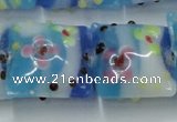 CLG808 15.5 inches 20*20mm square lampwork glass beads wholesale