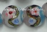 CLG813 15.5 inches 18mm flat round lampwork glass beads wholesale