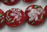 CLG815 15.5 inches 18mm flat round lampwork glass beads wholesale