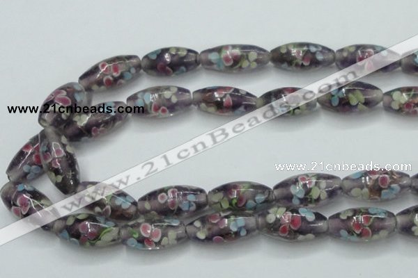 CLG871 15.5 inches 10*20mm rice lampwork glass beads wholesale