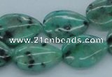 CLJ02 15.5 inches 15*20mm flat teardrop sesame jasper beads wholesale