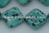 CLJ05 15.5 inches 20*20mm diamond sesame jasper beads wholesale