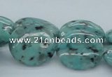 CLJ07 15.5 inches 25*25mm flat round sesame jasper beads wholesale