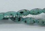 CLJ10 15.5 inches 8*16mm rice sesame jasper beads wholesale