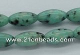 CLJ11 15.5 inches 10*20mm rice sesame jasper beads wholesale