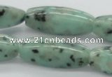 CLJ12 15.5 inches 12*36mm faceted rice sesame jasper beads wholesale
