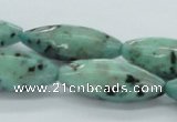 CLJ14 15.5 inches 13*37mm faceted rice sesame jasper beads wholesale