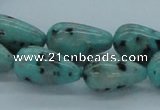 CLJ15 15.5 inches 12*22mm teardrop sesame jasper beads wholesale