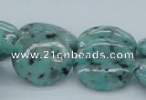 CLJ17 15.5 inches 20mm flat round sesame jasper beads wholesale