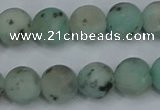 CLJ413 15.5 inches 10mm round matte sesame jasper beads wholesale