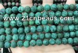 CLJ594 15 inches 8mm round matte sesame jasper beads