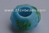 CLNP07 20pcs 8*14mm faceted roundel lampwork glass European beads