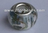 CLP01 30pcs 10*14mm roundel silver plated core lampwork European beads