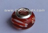 CLP03 30pcs 8.5*13mm roundel silver plated core lampwork European beads