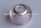 CLP05 30pcs 10*14mm roundel silver plated core lampwork European beads