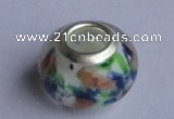CLP06 30pcs 10*14mm roundel silver plated core lampwork European beads