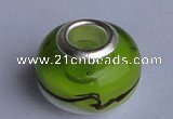 CLP08 30pcs 11*15mm roundel silver plated core lampwork European beads