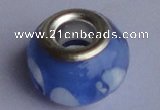 CLP09 30pcs 10*14mm roundel silver plated core lampwork European beads