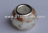 CLP11 30pcs silver plated core 10*13mm roundel lampwork European beads