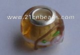 CLP12 30pcs silver plated core 10*15mm roundel lampwork European beads