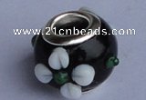 CLP14 30pcs silver plated core 10*14mm roundel lampwork European beads