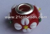 CLP15 30pcs silver plated core 11*16mm roundel lampwork European beads