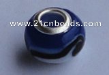 CLP16 30pcs silver plated core 10*14mm roundel lampwork European beads