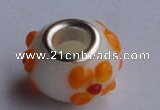 CLP18 30pcs silver plated core 9.5*14mm roundel lampwork European beads
