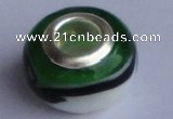 CLP19 30pcs silver plated core 10*14mm roundel lampwork European beads