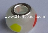 CLP20 30pcs silver plated core 10*13mm roundel lampwork European beads