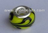 CLP26 30pcs 9*14mm roundel silver plated core lampwork European beads