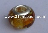 CLP27 30pcs 10*13mm roundel silver plated core lampwork European beads