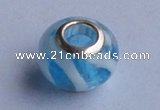 CLP29 30pcs 10*14mm roundel silver plated core lampwork European beads