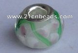 CLP32 30pcs silver plated core 10*14mm roundel lampwork European beads