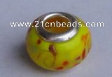 CLP33 30pcs silver plated core 10*13mm roundel lampwork European beads