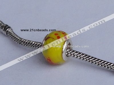 CLP33 30pcs silver plated core 10*13mm roundel lampwork European beads